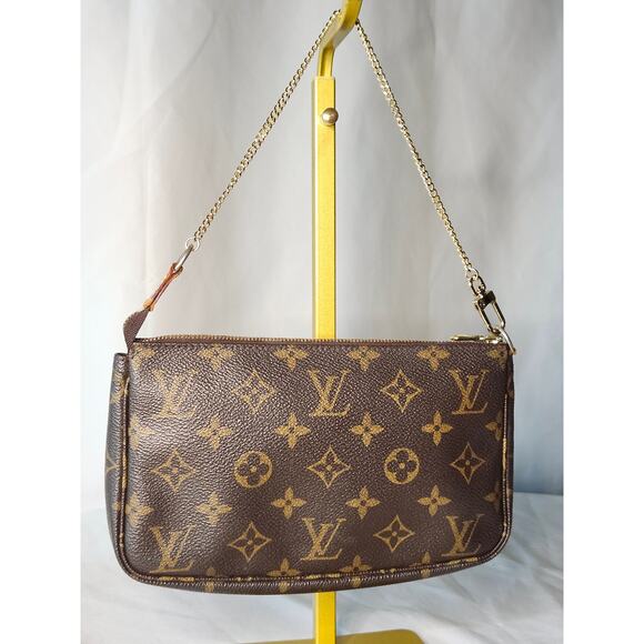 Louis Vuitton Monogram Pochette Accessoires SD0620 Brown Canvas Shoulder Bag - Picture 1 of 15